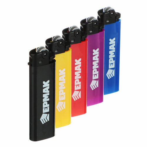 Ермак Зажигалка кремниевая, 8х2,2х1см, 5 цветов, 50 штук