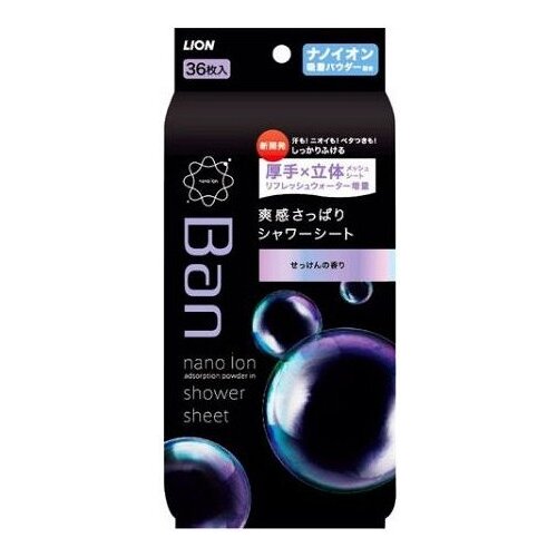 Дезодорант-антиперспирант салфетки, Lion Япония, Ban, Refresh, Цветочное мыло, 36 шт