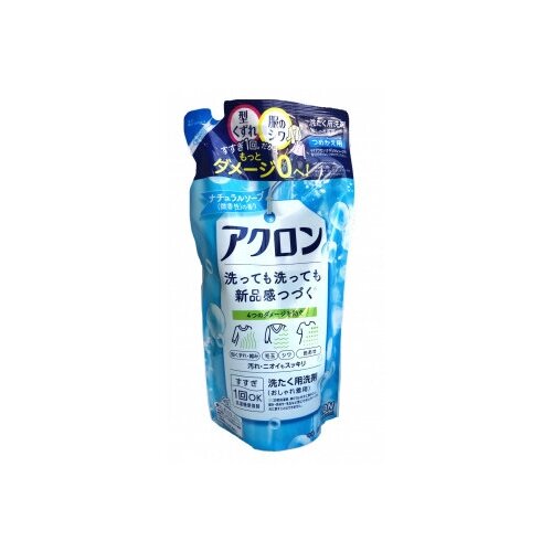 274926 LION Жидкое средство для стирки деликатных тканей, шерсти ACRON, аромат мыла, сменная упаковка 400 мл. 274926