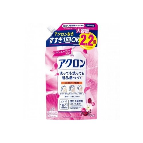 274827 LION Жидкое средство для стирки деликатных тканей, шерсти ACRON, аромат цветов, 900 мл.