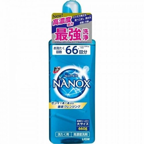 Lion Top Super Nanox Концентрированное жидкое средство для стирки, против неприятного запаха, аромат мыла, 600 мл