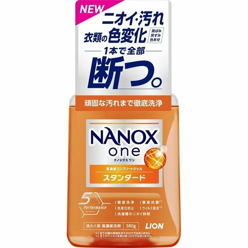 LION Жидкое средство "Top Nanox One Standart" для стирки (усиленное отстирывающее действие + сохранение цвета, суперконцентрат) 380 г