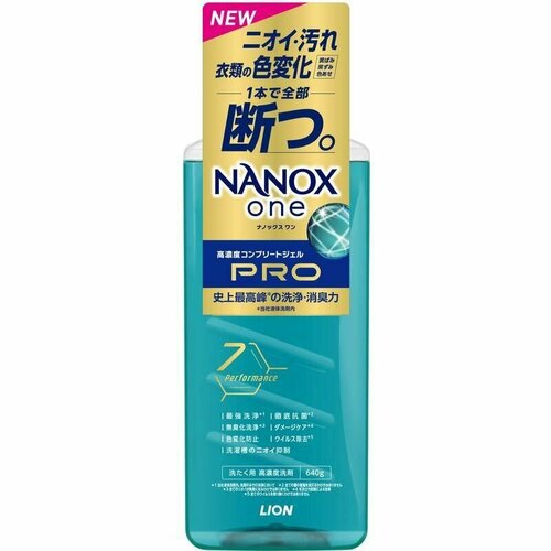 Высококонцентрированное жидкое средство для стирки белья Nanox One Pro, против загрязнений, неприятных запахов и изменений цвета, 640г.