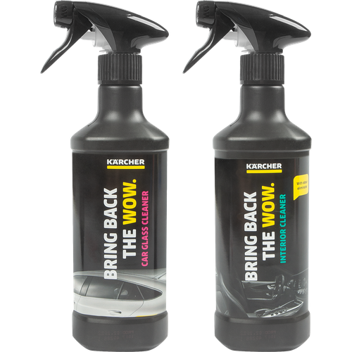 Средство для очистки стёкол автомобиля и средство для чистки салона автомобиля Karcher, 2х0.5 л
