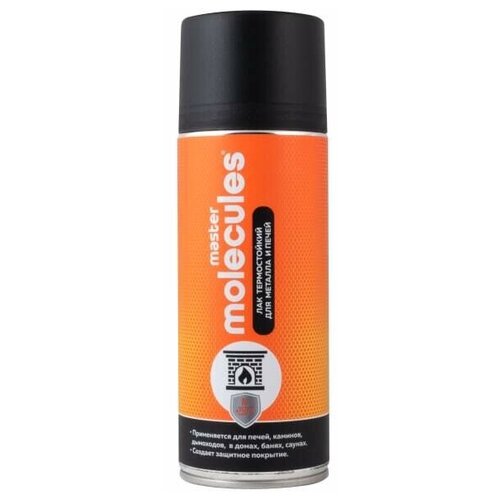 Лак термостойкий для металла и печей Molecules 520 мл