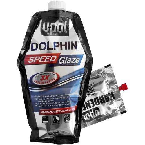 Шпатлевка быстросохнущая жидкая саморастекающаяся DOLPHIN SPEED GLAZE, пакет 440мл