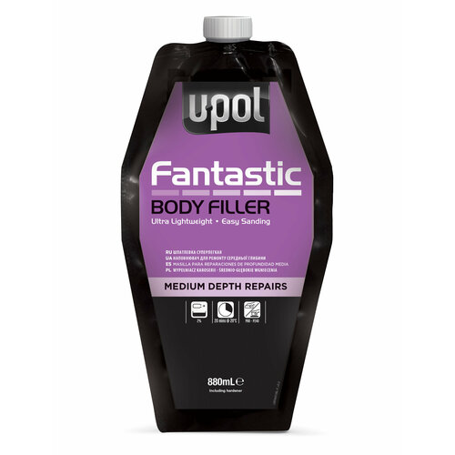 FANTASTIC 880 мл. банка U-POL шпатлевка суперлегкая универсальная FANT/BL