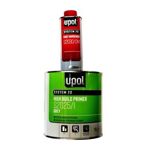 Толстослойный грунт 4:1 U-POL S2025 2K-HS серый, 1л+отвердитель 0.25л