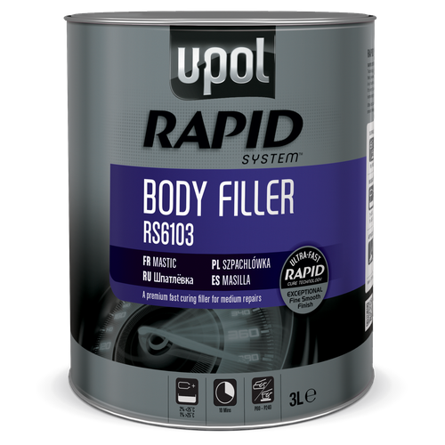 Шпатлевка быстросохнущая универсальная RAPID, серый, банка 3л