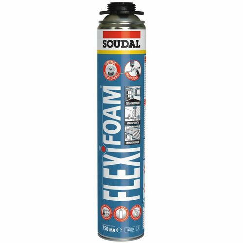 Flexifoam профессиональная эластичная акустическая монтажная пена, летняя, 750/1000 мл
