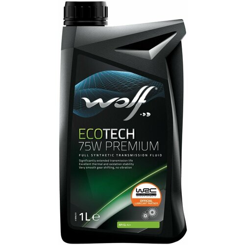 Масло трансмиссионное, Wolf ECOTECH 75W PREMIUM, 1л