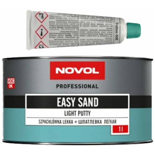 NOVOL Шпатлевка "EASY SAND", мягкая, мелкозернистая, 1 л с отвердителем 31512