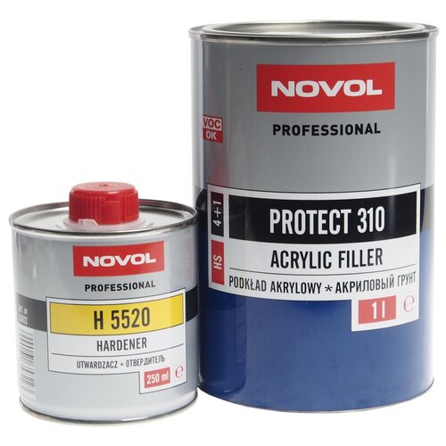 Грунт белый 310 HS 4:1 1л с отвердителем Н5520 0.25л NOVOL NOVOL PROTECT 310