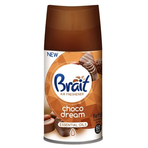 Brait Essential Oils Choco Dream Сменный освежитель воздуха для автоматического освежителя воздуха Шоколадная мечта 250 мл