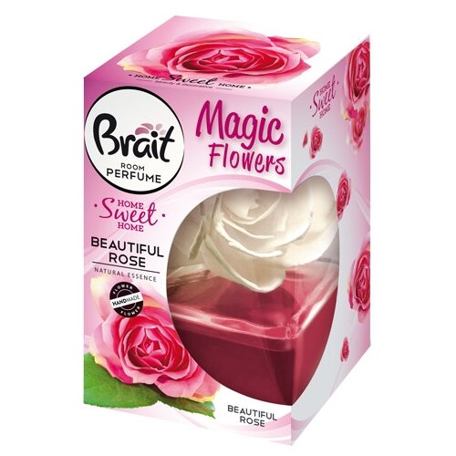 Brait Home Perfume Home Sweet Home Magic Flowers Beautiful Rose Декоративный освежитель воздуха с диффузором в форме цветка Роза 75 мл