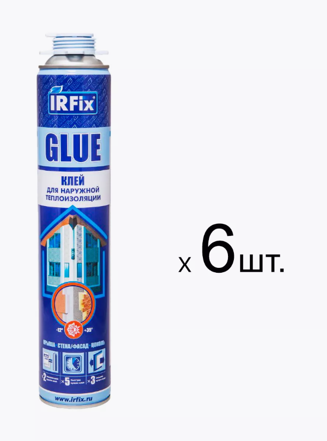 Клей для наружной теплоизоляции IRFix Glue для пенополистирола 800мл 6 шт