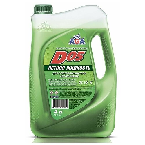 Жидкость для стеклоомывателя AGA D05, 4 л