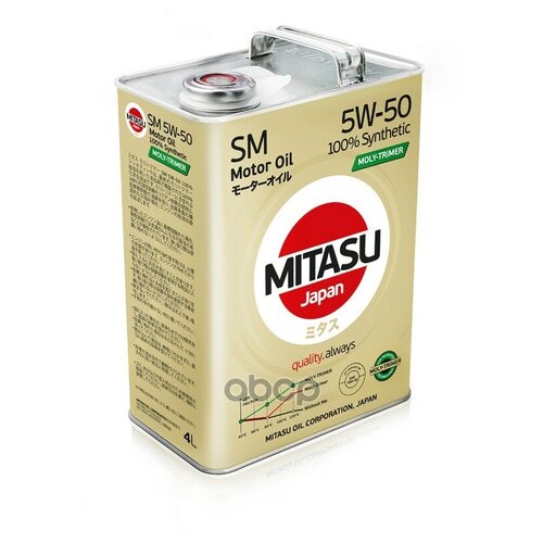 MITASU Масло Моторное Mitasu Moly-Trimer Sm 5w-50 Синтетическое 4 Л Mjm134