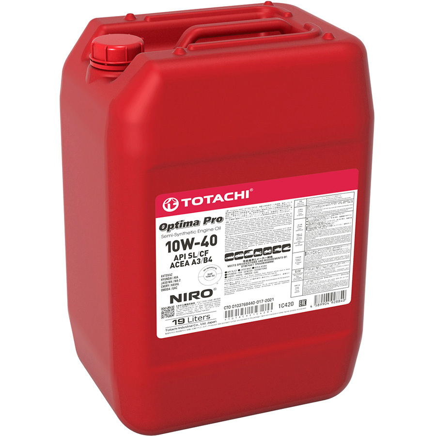 Моторное масло Totachi Niro Optima Pro 10W-40, 19 л
