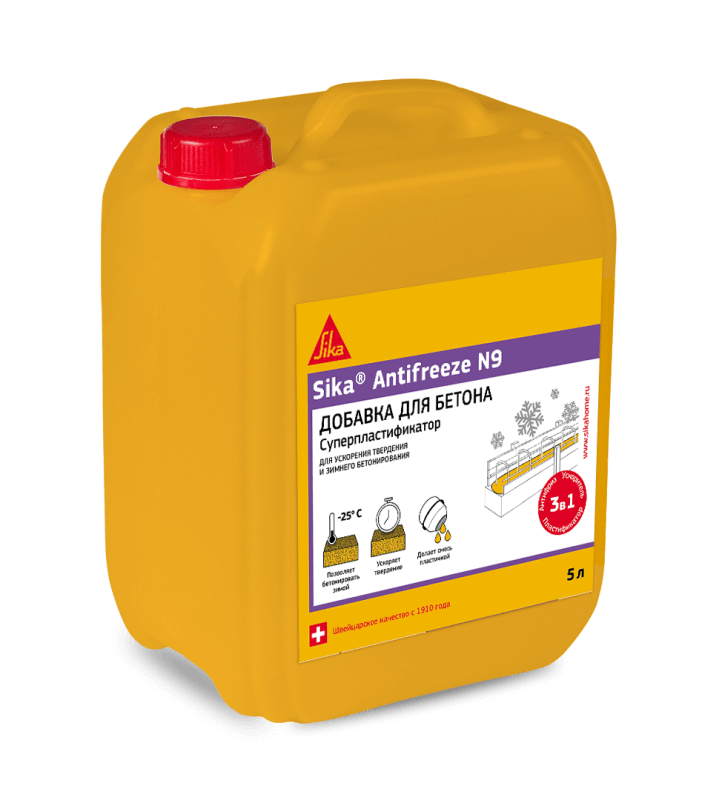 Добавка sika antifreze n9 противоморозная+пластификатор 5л