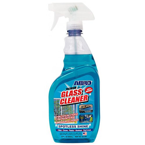 Средство для стекол и зеркал автомобиля ABRO GLASS CLEANER Очиститель стекол с распылителем 650 мл. GC-300