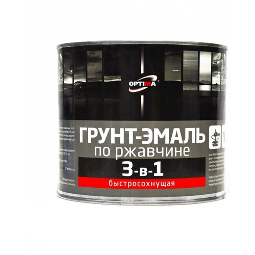 Optima Грунт-эмаль 3 в 1 быстросохнущая 1,7кг желтая 11600052 .