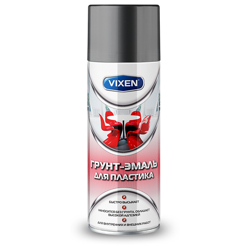 Грунт-Эмаль Для Пластика, Vixen Графит Матовый (Ral 7024), Аэрозоль 520 Мл Vx-50101 Vixen арт. VX-50101