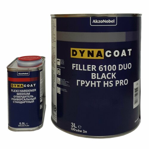 Грунт-выравниватель Dynacoat HS PRO FILLER 6100 DUO черный 3л + 0,5л отвердитель (автогрунтовка комплект)