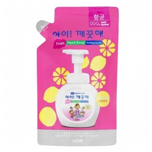 LION Ai kekute Foaming handsoap Lemon 200ml refill Пенное мыло для рук с лимоном