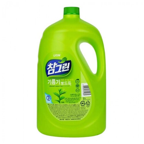 LION CHARMGREEN 3.1kg bottle Средство для мытья посуды, овощей и фруктов (зеленый чай)