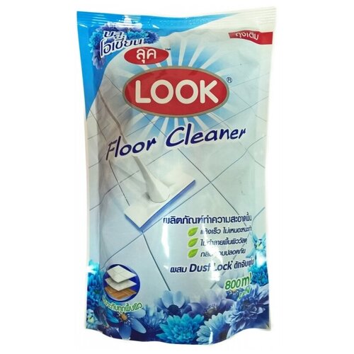 Средство для мытья пола LION Look Пыль на замок голубой океан 0,8л мягкая упаковка