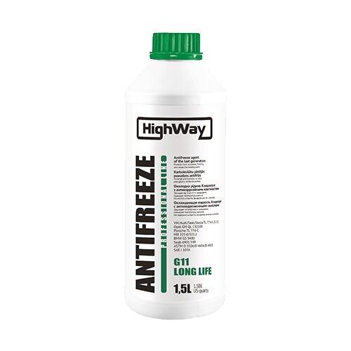 HighWay ANTIFREEZE концентрат зеленый 1,5л