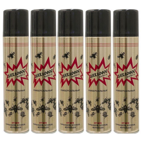 Дихлофос Варан универсальный Аэрозоль 180 мл (без запаха) - средство от любых насекомых 5 штук