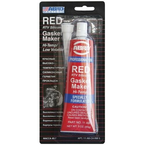 Герметик силиконовый красный высокотемпературный 85 гр. ABRO 11ABCHR